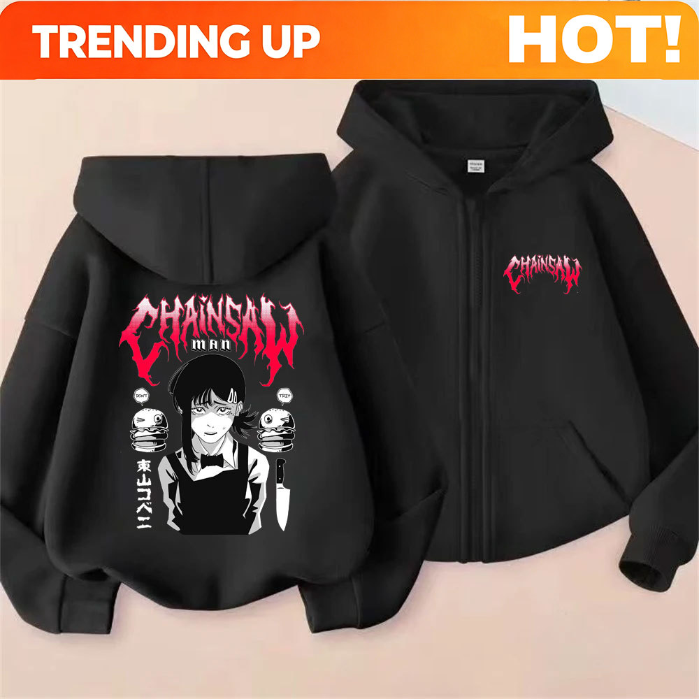 Women'S Fashion Zip Hoodie - Custom Custom Anime Chainsaw Man Higashiyama