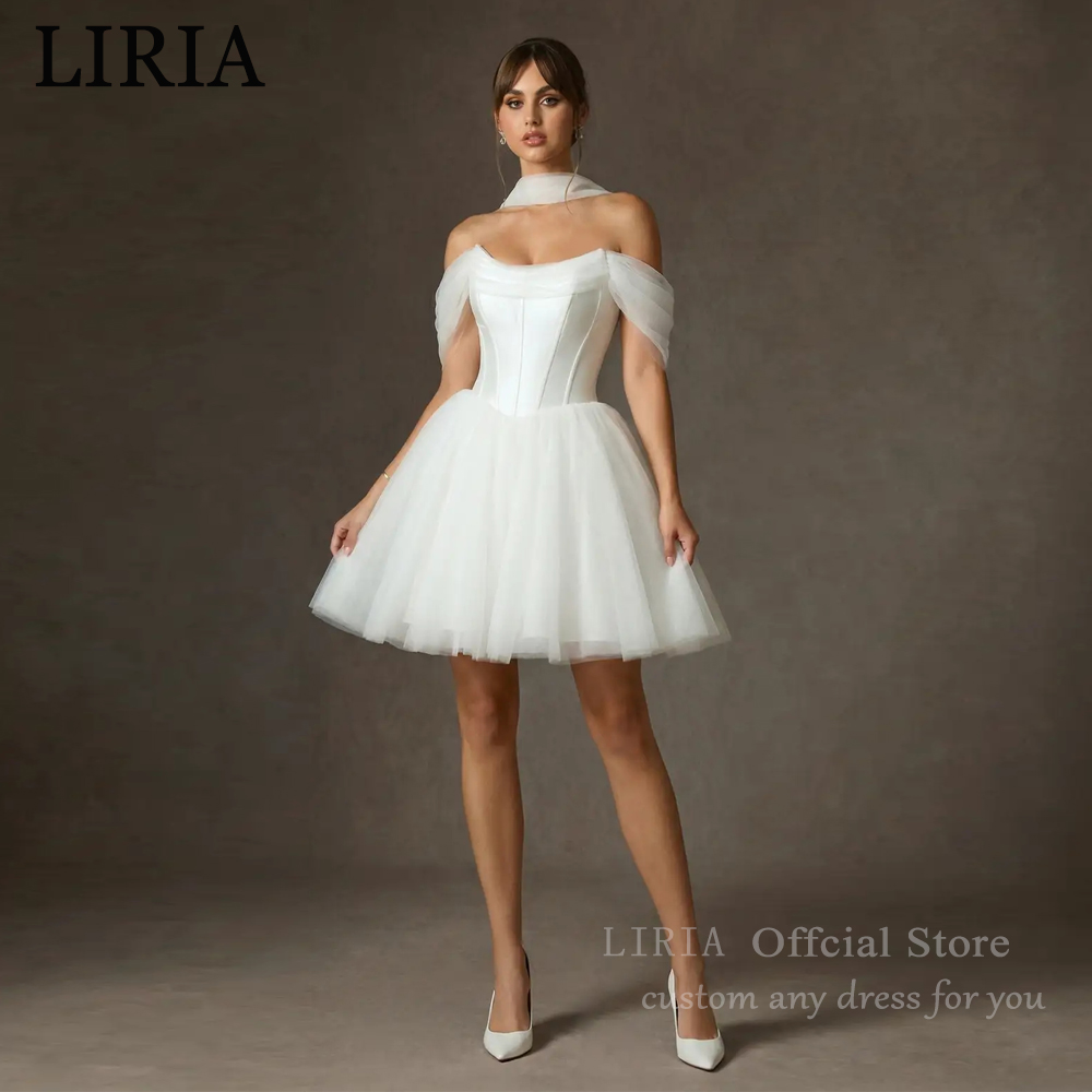 Ruched Dress Mini - LIRIA Chic Short Wedding Dress for