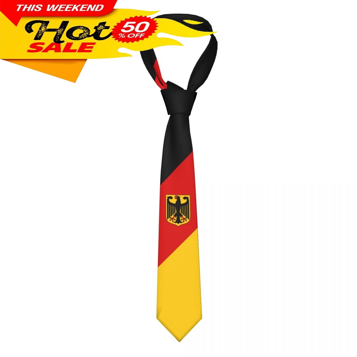 Women Fashion Necktie - Germany Flag Tie Emblem Necktie Men