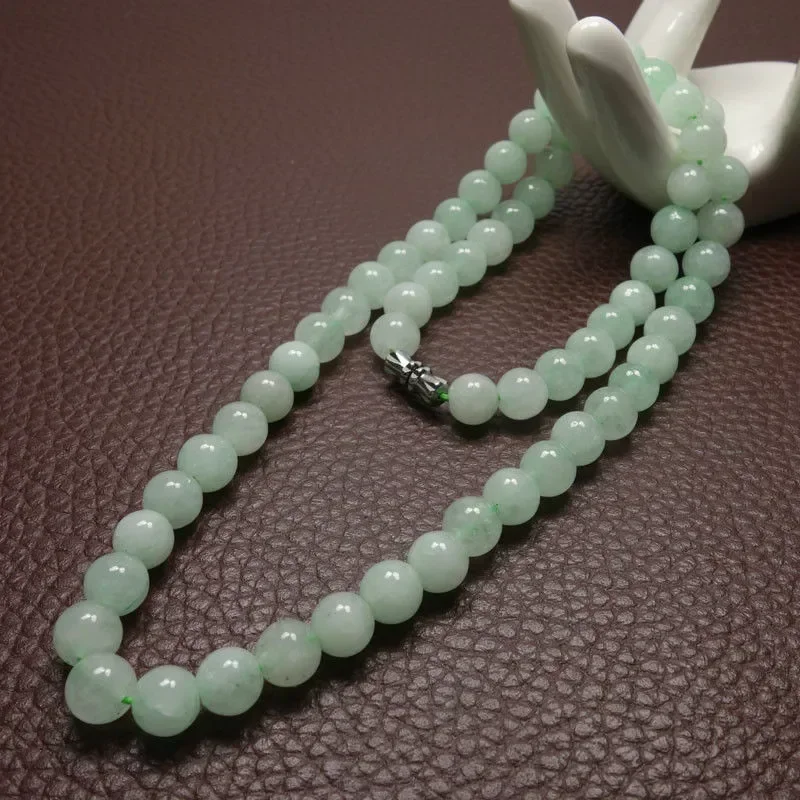 Women And Men Fashion - 8-10mm Green A Emerald Beads Necklace