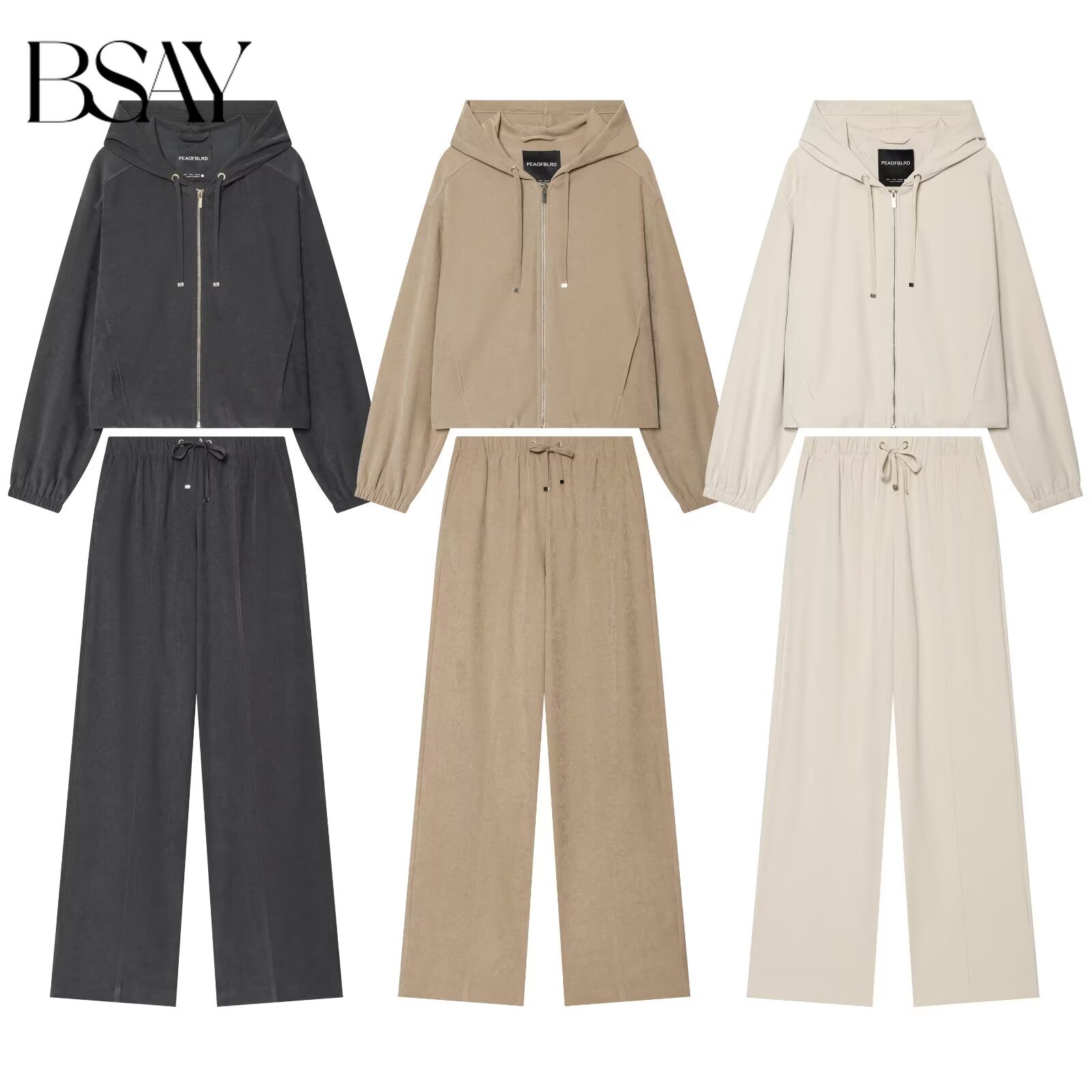 Women'S Fashion Zip Hoodie - BSAY Streetwear Women Tracksuit Hoodie Zip‑Up