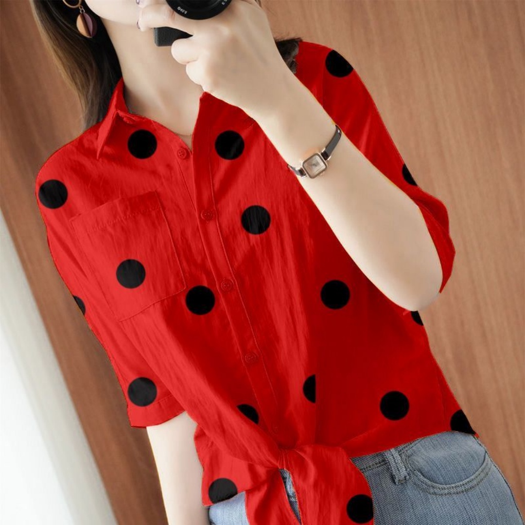 Plus Size Polka Dot Shirt&Blou - огляд і ціна Women'S Fashion Essentials