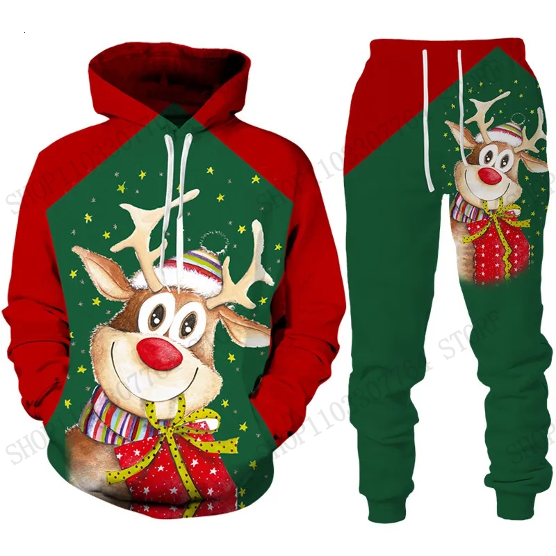 Cute Reindeer Elk Hoodie Pant  - огляд і ціна Women And Men Fashion