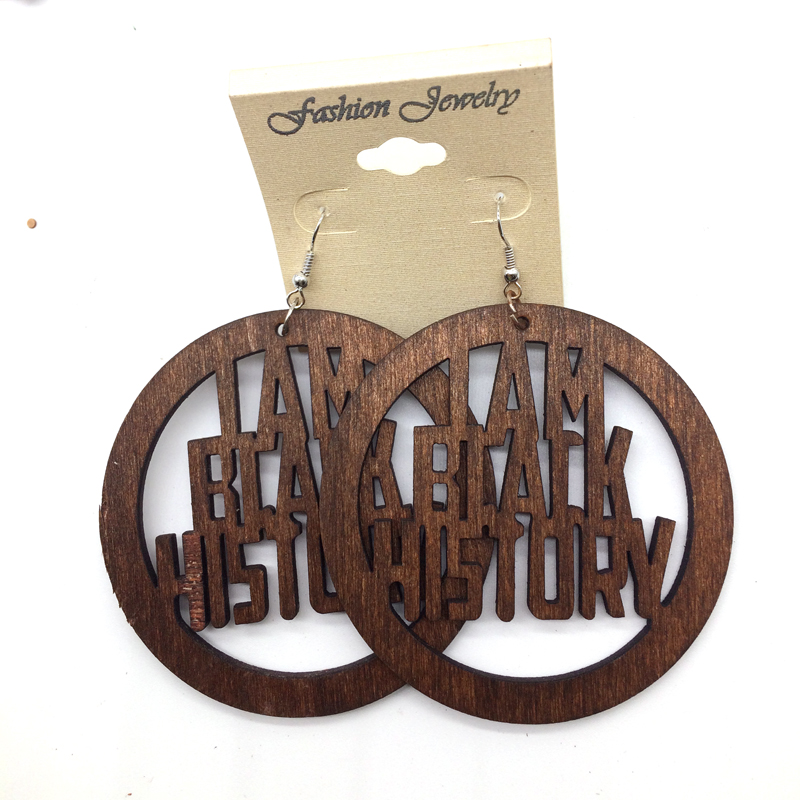 I am Black History Wooden Earr - огляд і ціна Women Fashion History