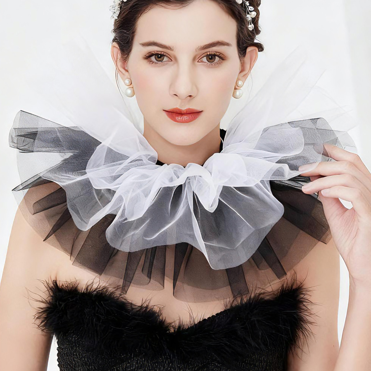 Fashion Tulle Ruffle Collar Fo - огляд і ціна Women'S Fashion Victorian