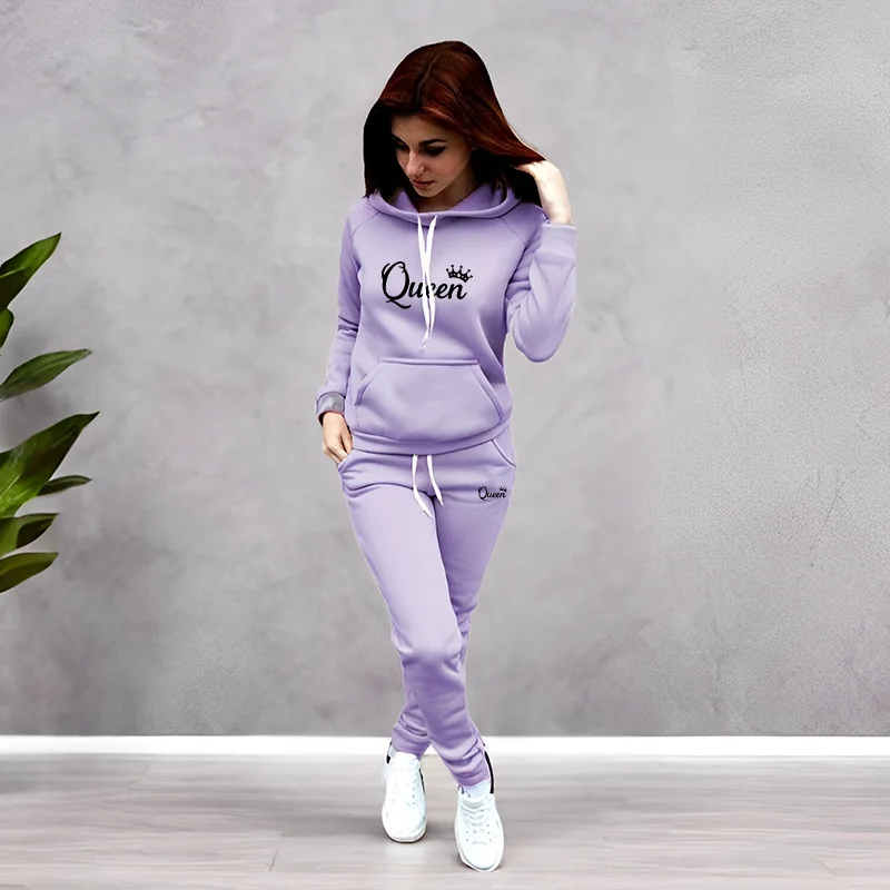 Womens Tracksuit Queen Letter  - огляд і ціна Women'S Fashion Sweatshirts