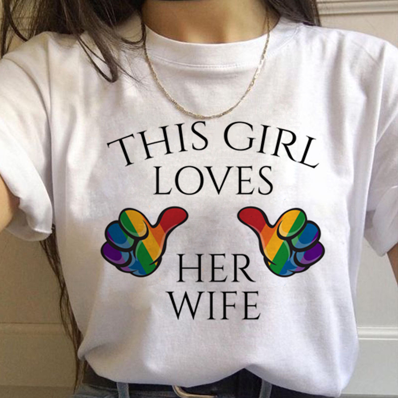 Lgbt Rainbow Harajuku T Shirt  - огляд і ціна Women'S Fashion From The 90S