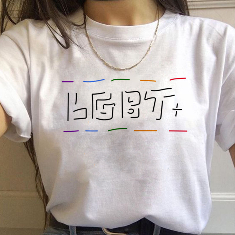 Lgbt Rainbow Harajuku T Shirt  - огляд і ціна Women'S Fashion From The 90S