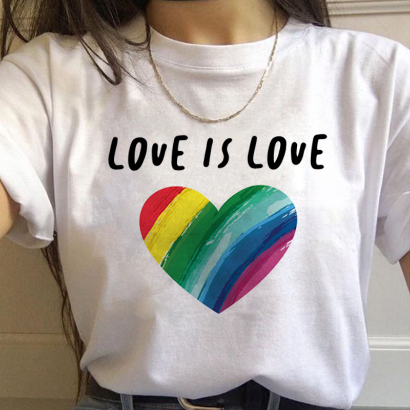 Lgbt Rainbow Harajuku T Shirt  - огляд і ціна Women'S Fashion From The 90S