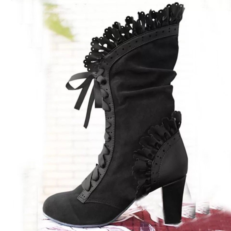 Winter Lace Up Ladies High Hee - огляд і ціна Women'S Fashion Victorian