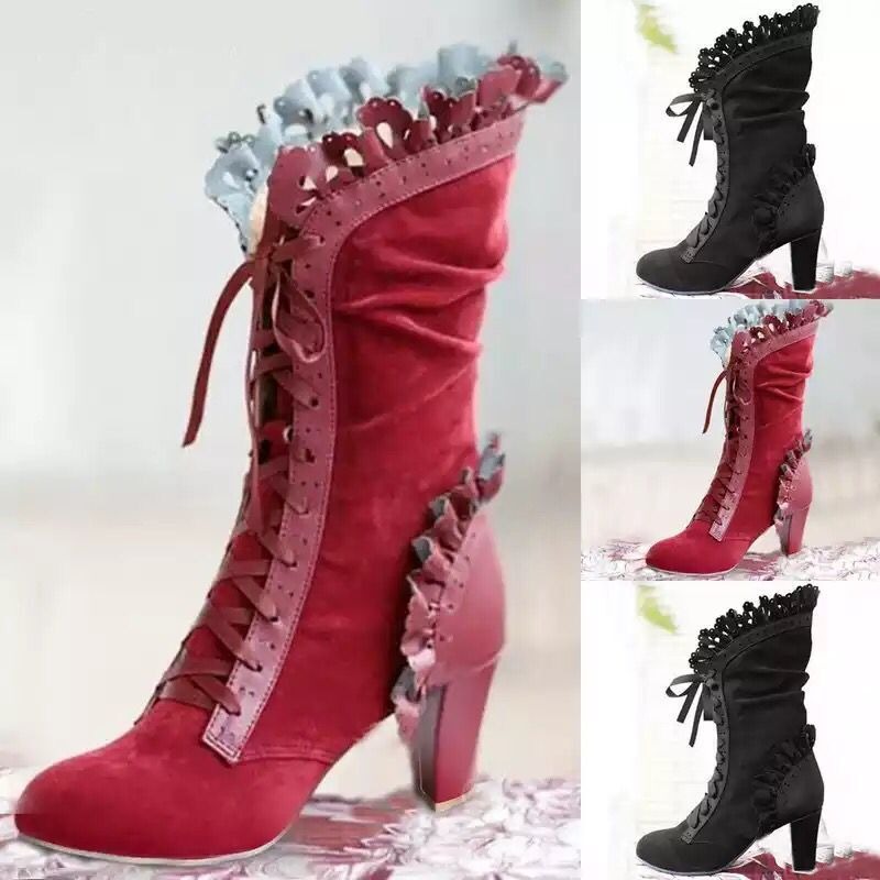 Winter Lace Up Ladies High Hee - огляд і ціна Women'S Fashion Victorian