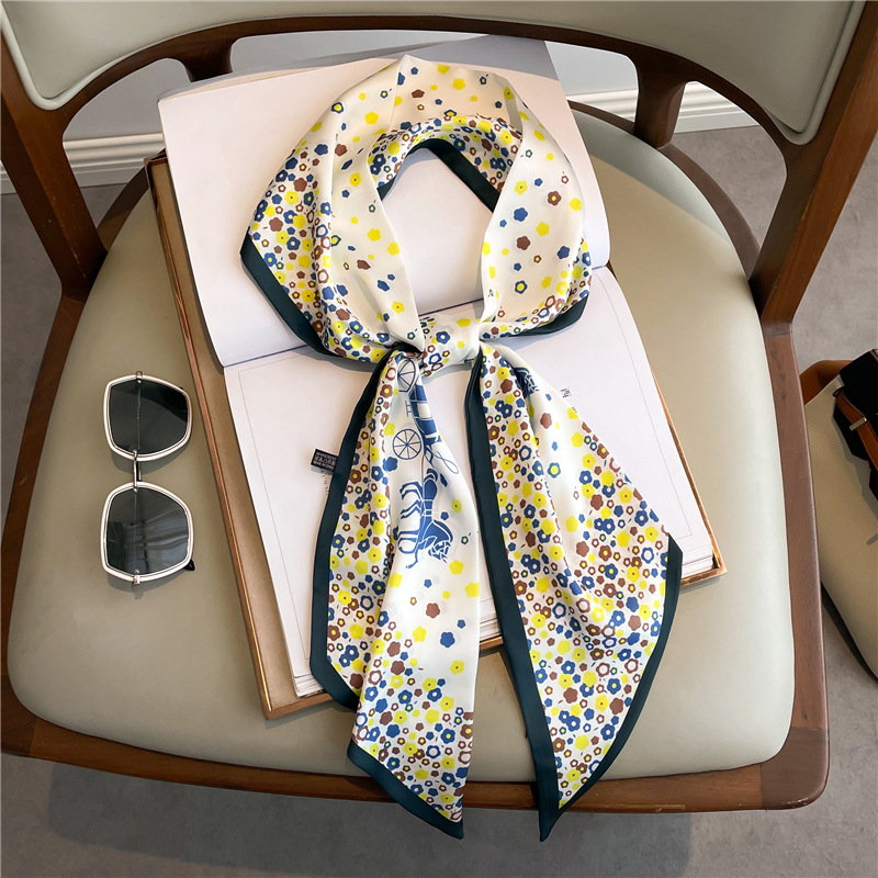 Fashion Print Long Silk Scarf  - огляд і ціна Women Fashion Necktie