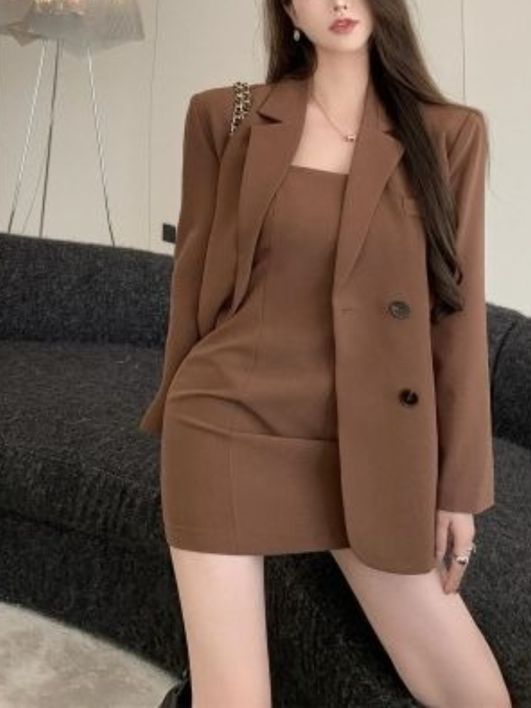 Autumn Winter Brown Elegant 2  - огляд і ціна Ruched Dress Mini
