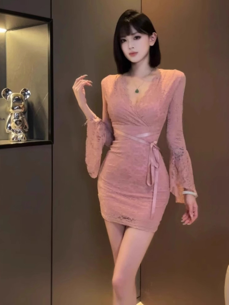 Sexy Lace Bell Sleeve Dress Wo - огляд і ціна Women Fashion Dress Names