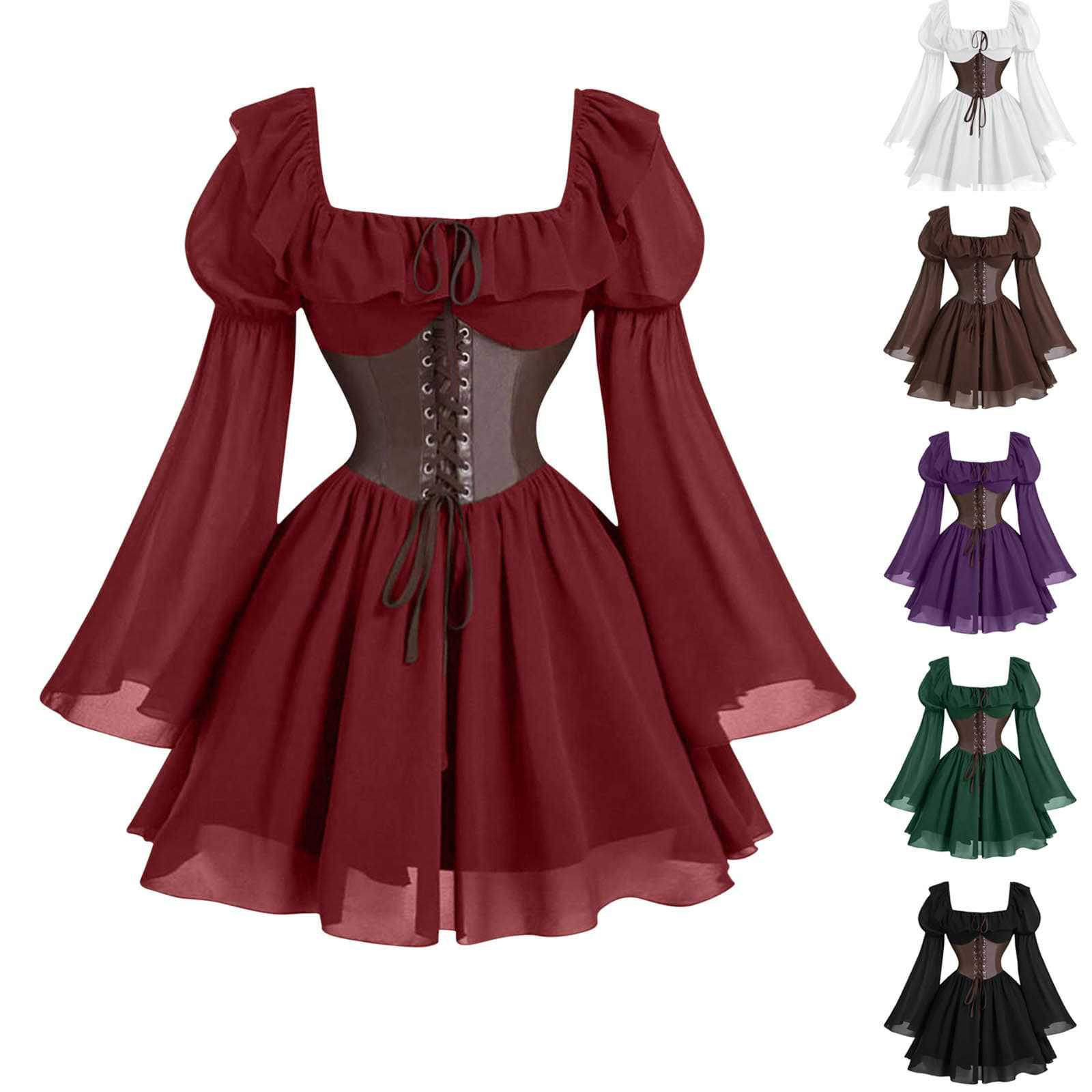 Renaissance Medieval Long Slee - огляд і ціна Women'S Fashion Victorian
