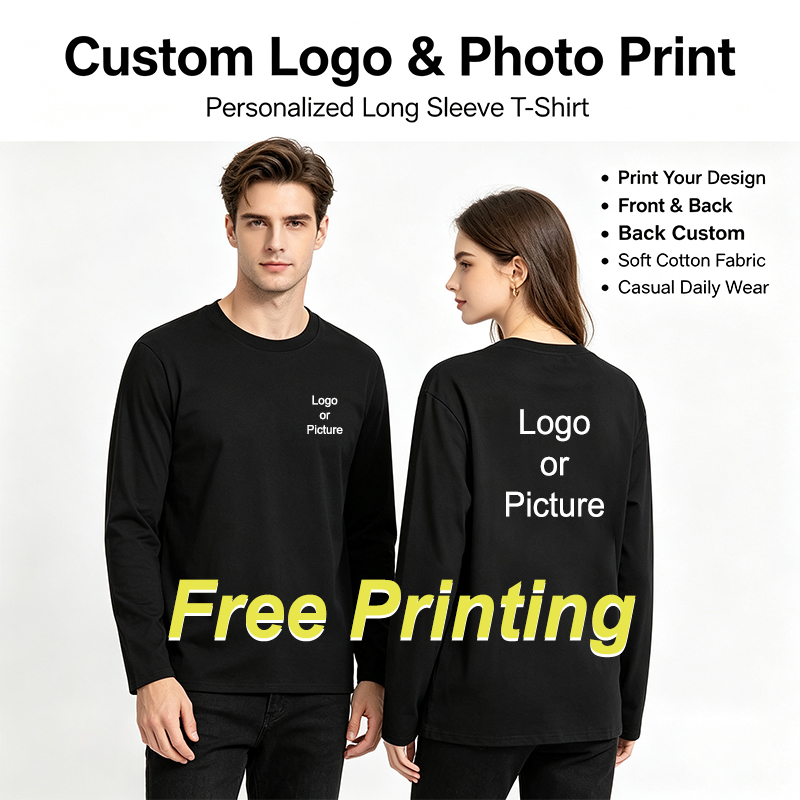 Customized Cotton Long Sleeve  - огляд і ціна Women And Men Fashion