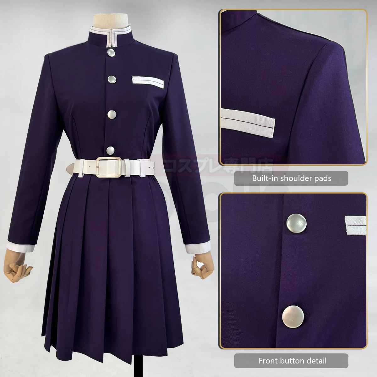 HOLOUN Anime Tsuyuri Kanawo Co - огляд і ціна Belted Shirt Dress