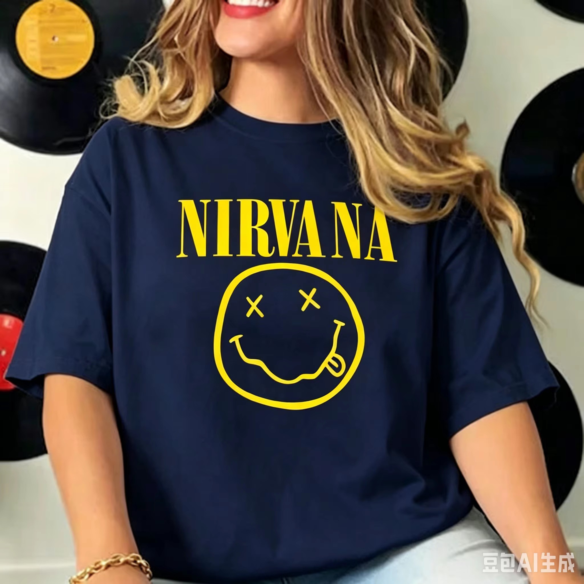 Nirvana Smiley Face Tee, 90s V - огляд і ціна Women'S Fashion From The 90S